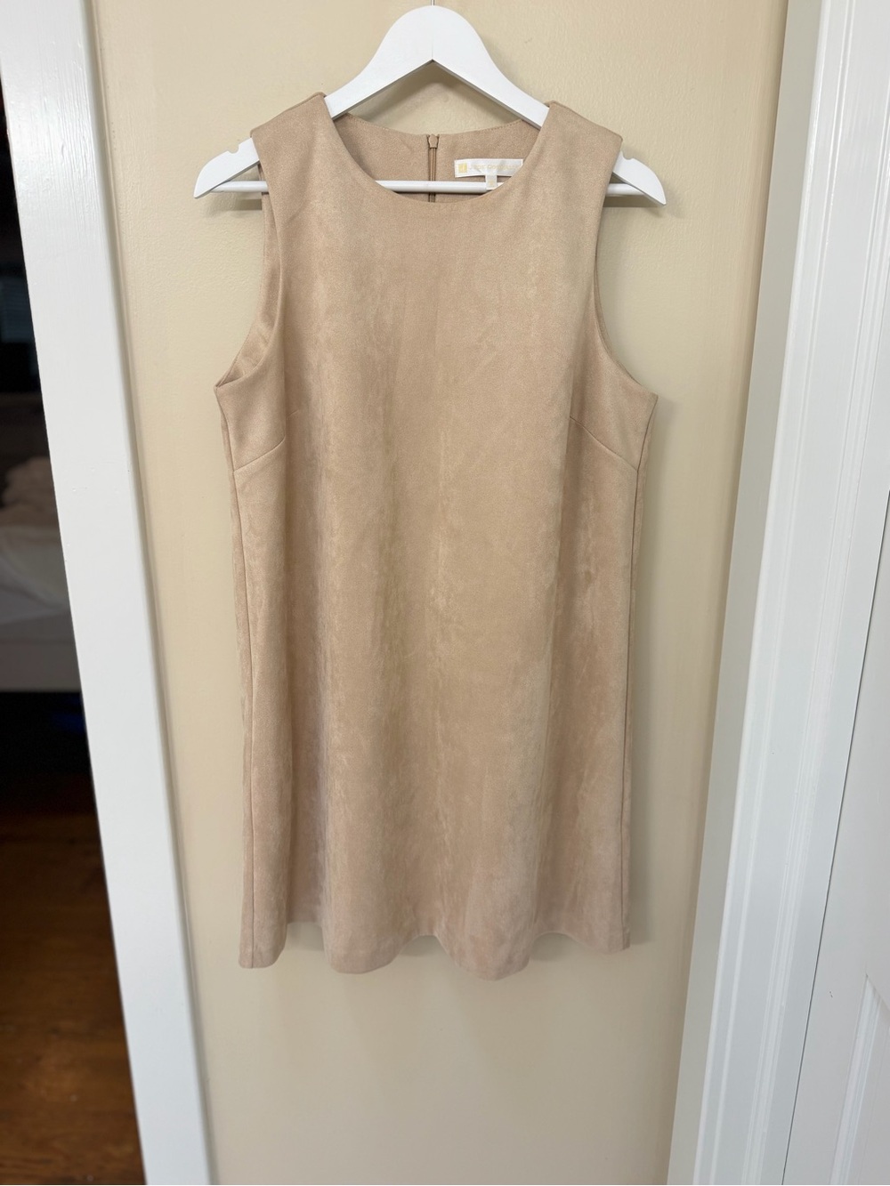 Jude Connally Nude Beige Sleeveless Shift Dress